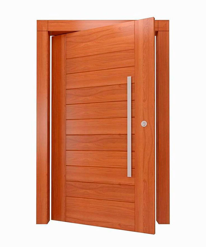 Porta de madeira pivotante externa
